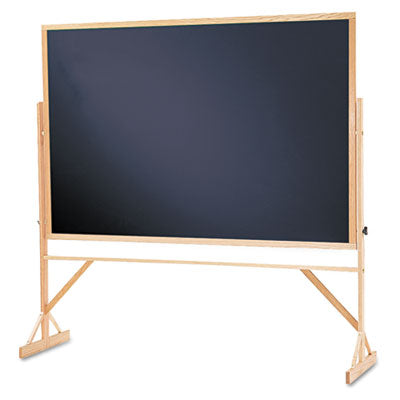 Reversible Chalkboard, 72 x 48, Black Surface, Oak Hardwood Frame Reversible Chalkboard, 72 x 48, Black Surface, Oak Hardwood Frame