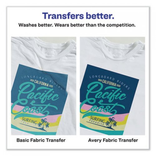 Avery Fabric Transfers, 8.5 x 11, White, 12/Pack (3275)