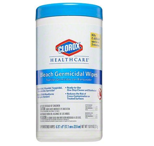 Clorox Healthcare Disinfecting Bleach Wipes - 1 canister of 70 wipes - Proven to kill Covid-19