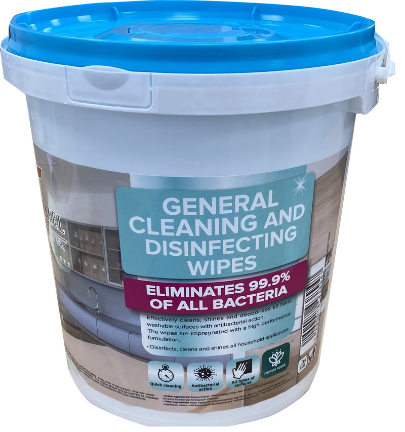 63,000 Disinfecting Wipes - 1 Palette of 210 Buckets of 300 Carmel Wipes - $12  bucket - Made in Israel