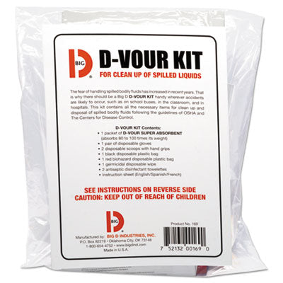 Big-D D'vour Clean-up Kit, Powder, All Inclusive Kit, 6/Carton (169)