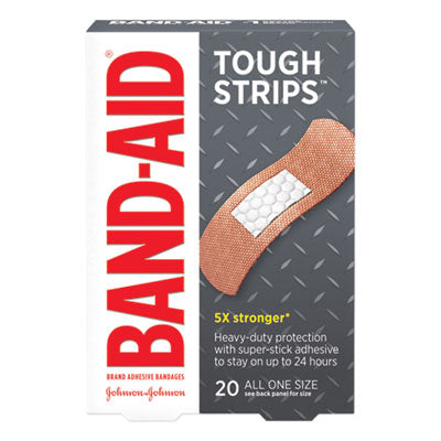 BAND-AID Flexible Fabric Adhesive Tough Strip Bandages, 1" x 3.25", 20/Box (4408)