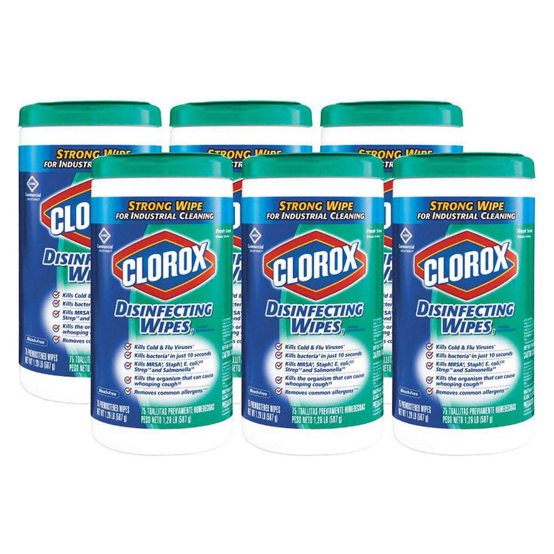 480 Clorox® Disinfecting Wipes - 6 canisters of 75 wipes - Fresh Scent - FREE SHIPPING
