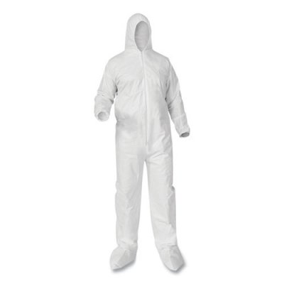 KleenGuard A35 Coveralls, Hooded, X-Large, White, 25/Carton (38939)