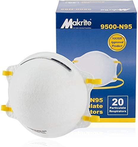 N95 - SIZE SMALL - MEDICAL USE - NIOSH - head elastic / Gerson-cup style -  $2 each - box of 20, Makrite