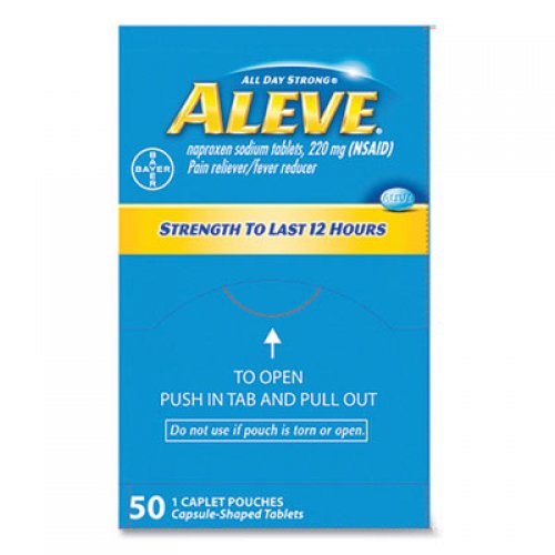 Aleve Pain Reliever Tablets, 50 Packs/Box (BXAL50)