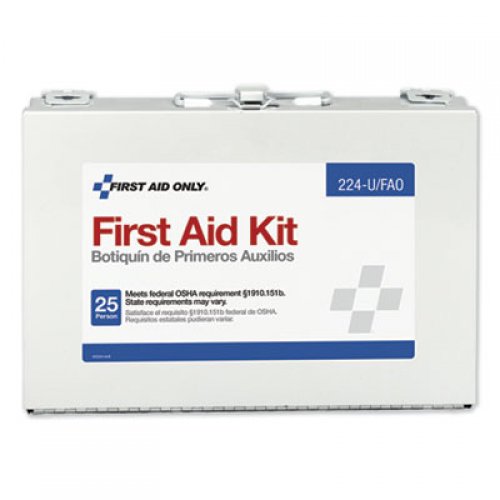 First Aid Only First Aid Kit for 25 People, 106-Pieces, OSHA Compliant, Metal Case (224U)