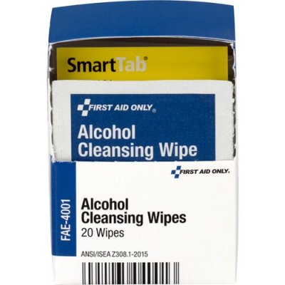 First Aid Only SmartCompliance Alcohol Cleansing Pads, 20/Box (FAE4001)