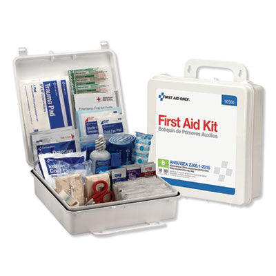 ANSI 2015 Compliant Class A Type I and II First Aid Kit for 25 People, 89 Pieces, Plastic Case