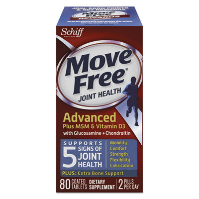 Move Free Advanced Plus MSM & Vitamin D3 Joint Health Tablet, 80 Count (97007)