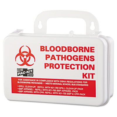 Pac-Kit Small Industrial Bloodborne Pathogen Kit, Plastic Case, 4.5"H x 7.5"W x 2.75"D (3060)