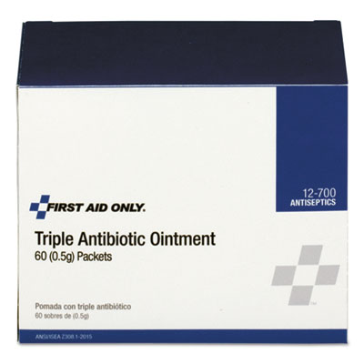First Aid Only Triple Antibiotic Ointment, 0.5 g Packet, 60/Box (12700)