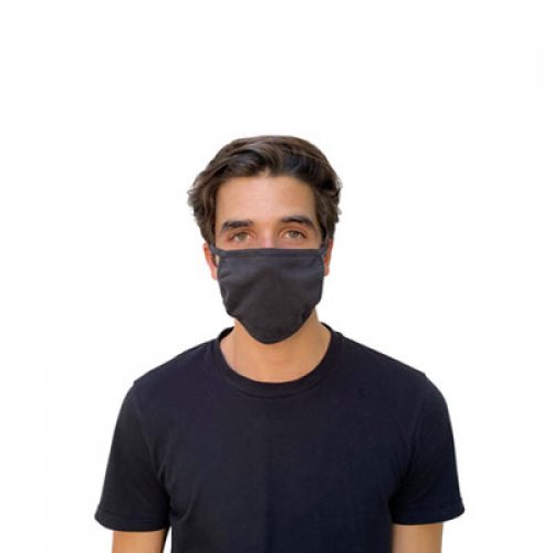 GN1 Cotton Face Mask with Antimicrobial Finish, Black, 10/Pack (24446905)