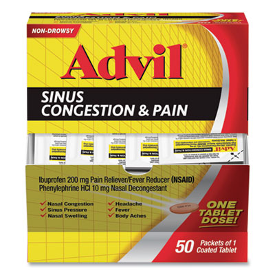 Advil Sinus Congestion and Pain Relief, 50/Box (BXAVSCP50BX)