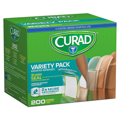 Curad Variety Pack Assorted Bandages, 200/Box (CUR0800RB)